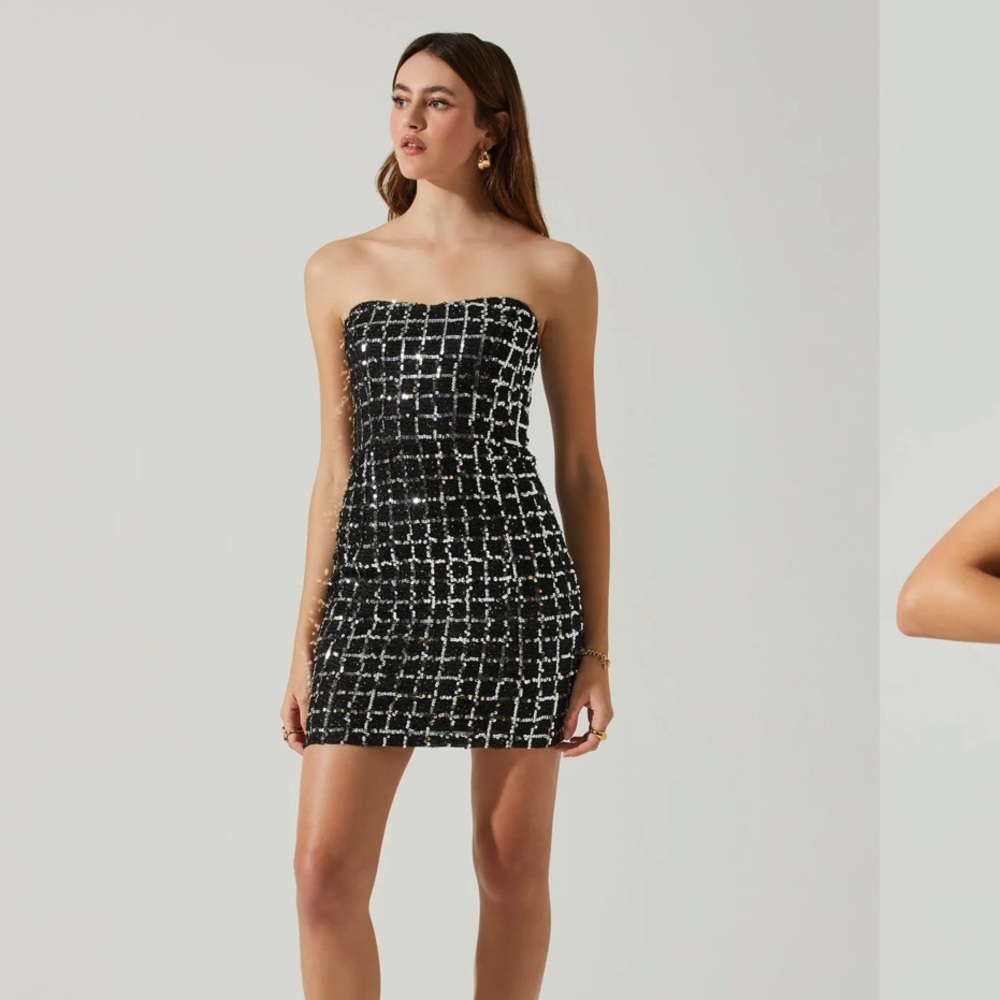 CARMEN STRAPLESS SEQUIN MINI DRESS